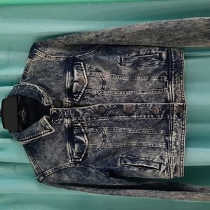 Celebrity Pink Acid Sanded Denim-like jacket